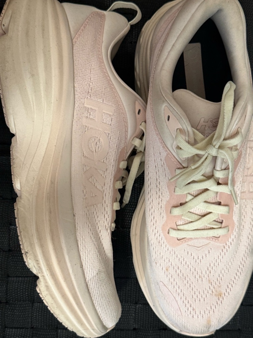 Hoka One One W Bondi 8 Pink and Black Shoe Interior Label - Picture 4 of 6